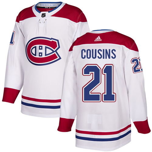 Adidas Montreal Canadiens #21 Nick Cousins White Road Authentic Stitched Youth NHL Jersey